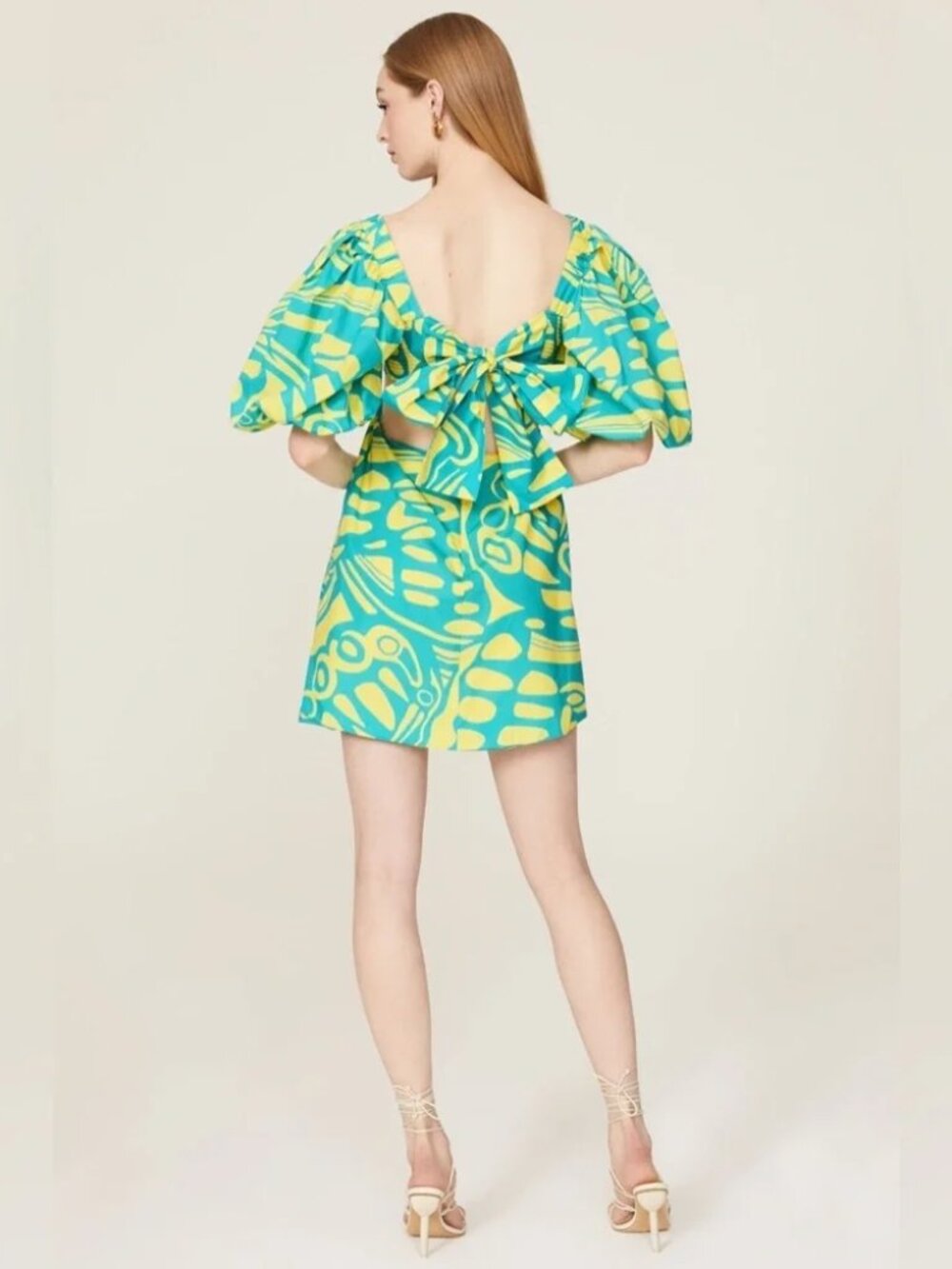 Alexis Bodhi Dress Puff Sleeve Cutout Summer Mini Party Cocktail Cotton M - Picture 6 of 8